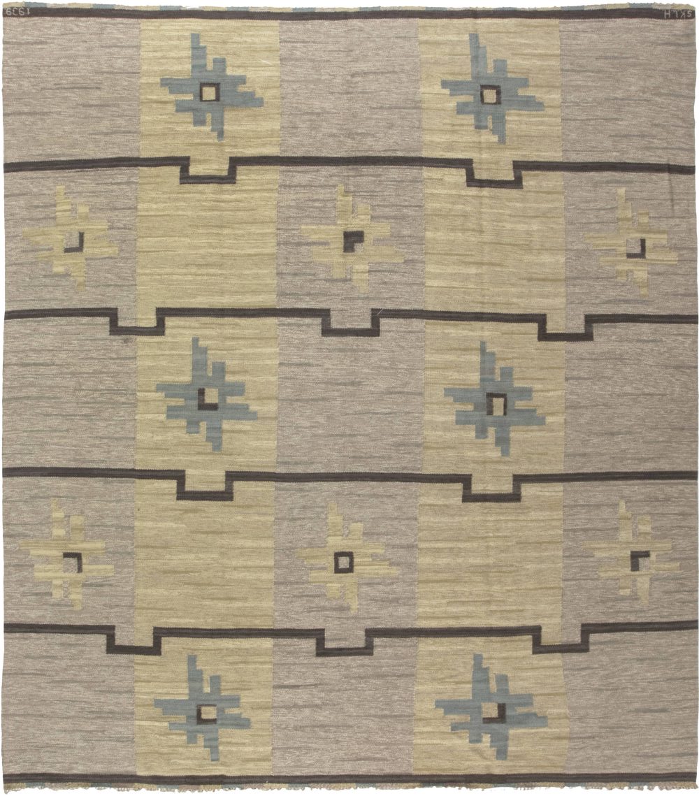 Vintage Swedish Flat weave Rug by Sodra Kalmar BB6499