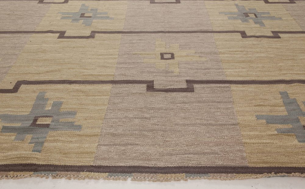 Vintage Swedish Flat weave Rug by Sodra Kalmar BB6499