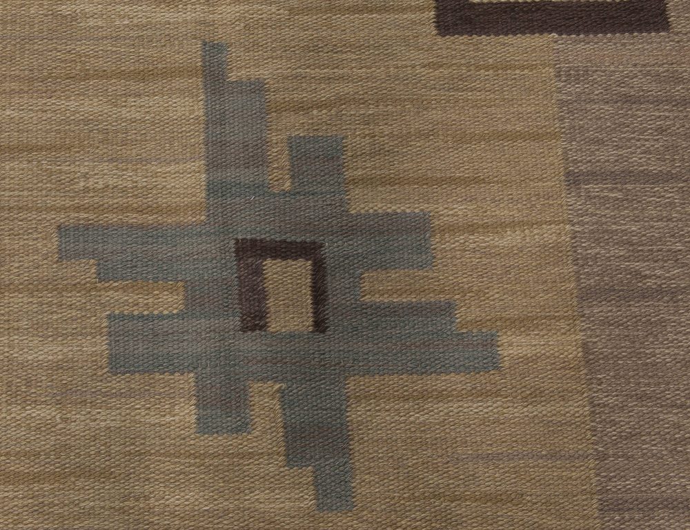 Vintage Swedish Flat weave Rug by Sodra Kalmar BB6499