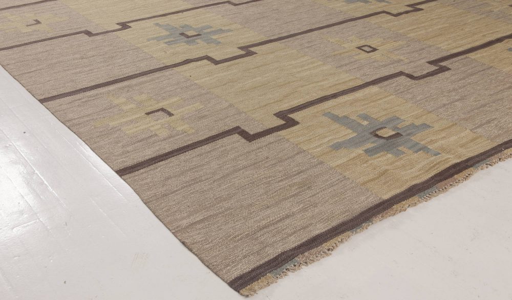 Vintage Swedish Flat weave Rug by Sodra Kalmar BB6499