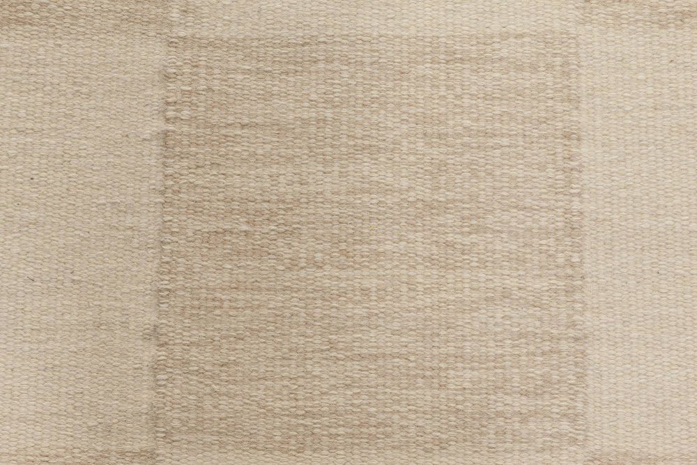 Swedish Chestnut, Walnut Brown, Gray, Off-White & Beige Wool Rug BB6571