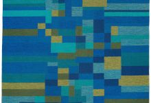 Mid-20th Century Swedish Geometric Flat-Weave Wool Rug Signed AB BB5383