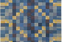 Blue and Yellow Hand Knotted Wool Rug by <mark class='searchwp-highlight'>Marta</mark> Rinde Ramsback BB5824
