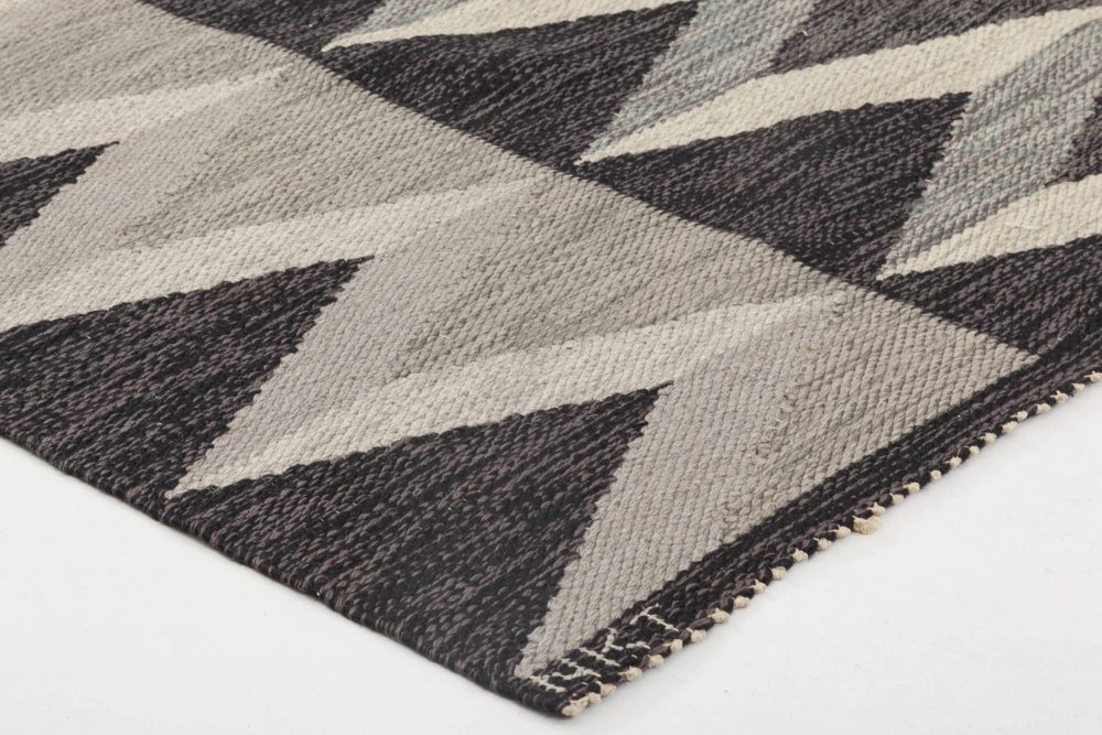 Mid-Century Modern Wool Grey and Black Rug by Nordiska Kompaniet BB6350