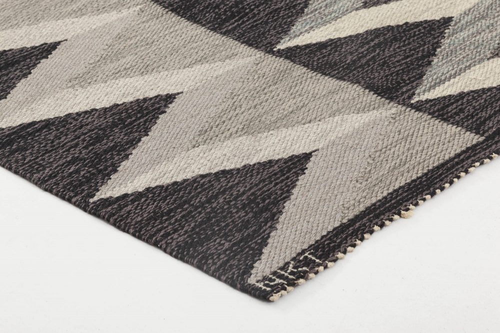 Mid-Century Modern Wool Grey and Black Rug by Nordiska Kompaniet BB6350