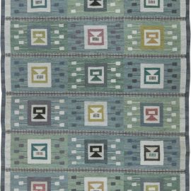Swedish Flat Weave Rug Signed by Svensk Hemslojd BB6349