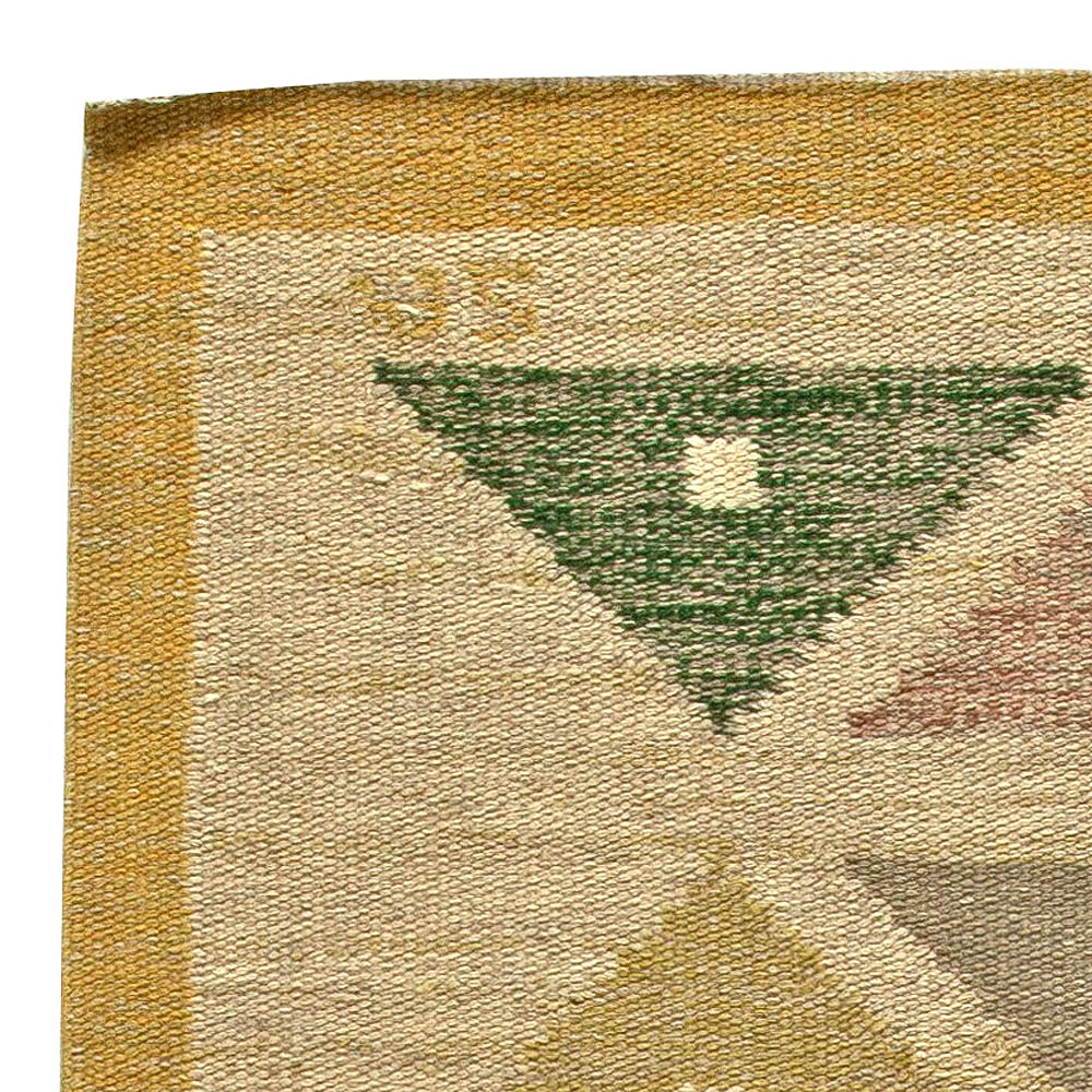 Swedish Triangles Flat-Woven Wool Rug by Sigvard Bernadette BB5823