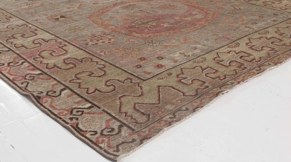 High-quality Samarkand Brown Handwoven Wool Rug BB6447