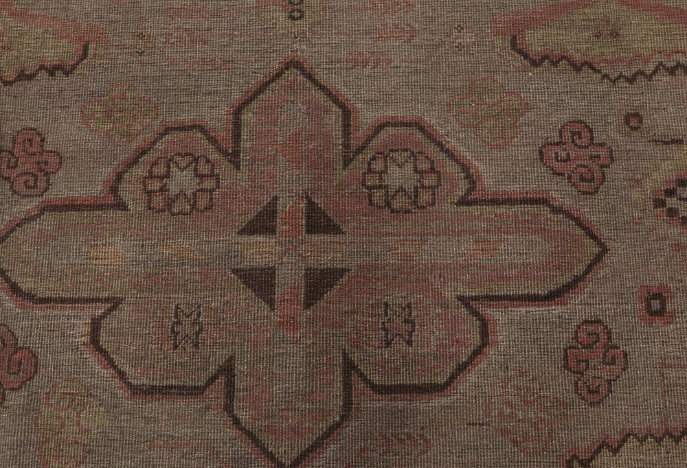 High-quality Samarkand Brown Handwoven Wool Rug BB6447