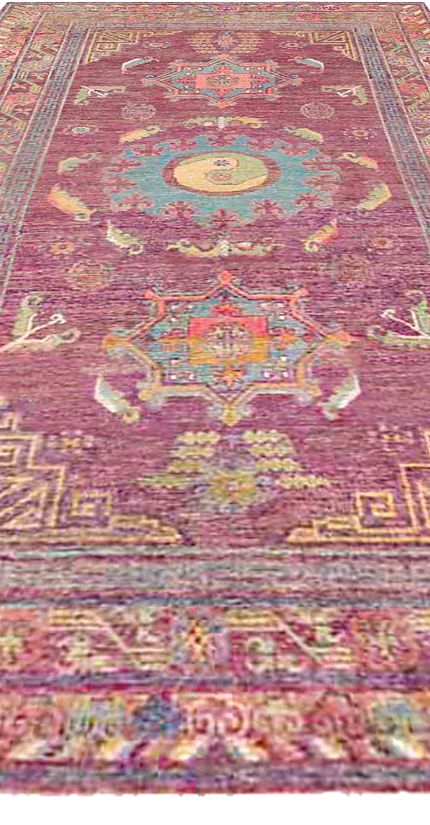 One-of-a-kind Vintage Silk Samarkand (Khotan) Rug BB4367