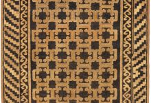 Vintage Samarkand “Khotan” Handwoven Wool Rug BB5186
