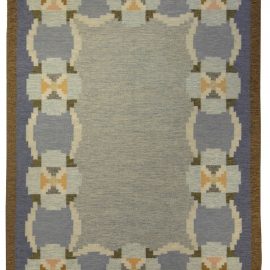 Timeless Vintage Slate Blue Hand-Knotted Rug BB5301