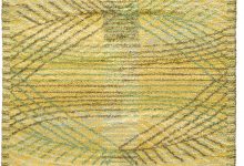 Swedish Pile Yellow and Green Rya Rug by Märta Måås-Fjetterström BB5209