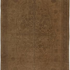 Chinese Art Deco Vintage Geometric Brown Hand-Knotted Wool Rug BB5530