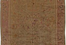 One-of-a-kind Chinese Art Deco Botanic Handmade Wool Rug BB5544