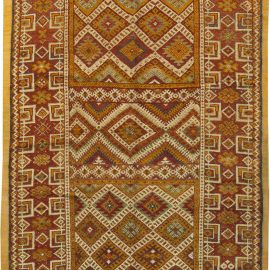 Vintage Moroccan Geometric Ivory Runner – Hand-Knotted Wool BB6164