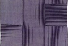 Midcentury Striped Purple Handwoven Wool <mark class='searchwp-highlight'>Rag</mark> Rug BB6184