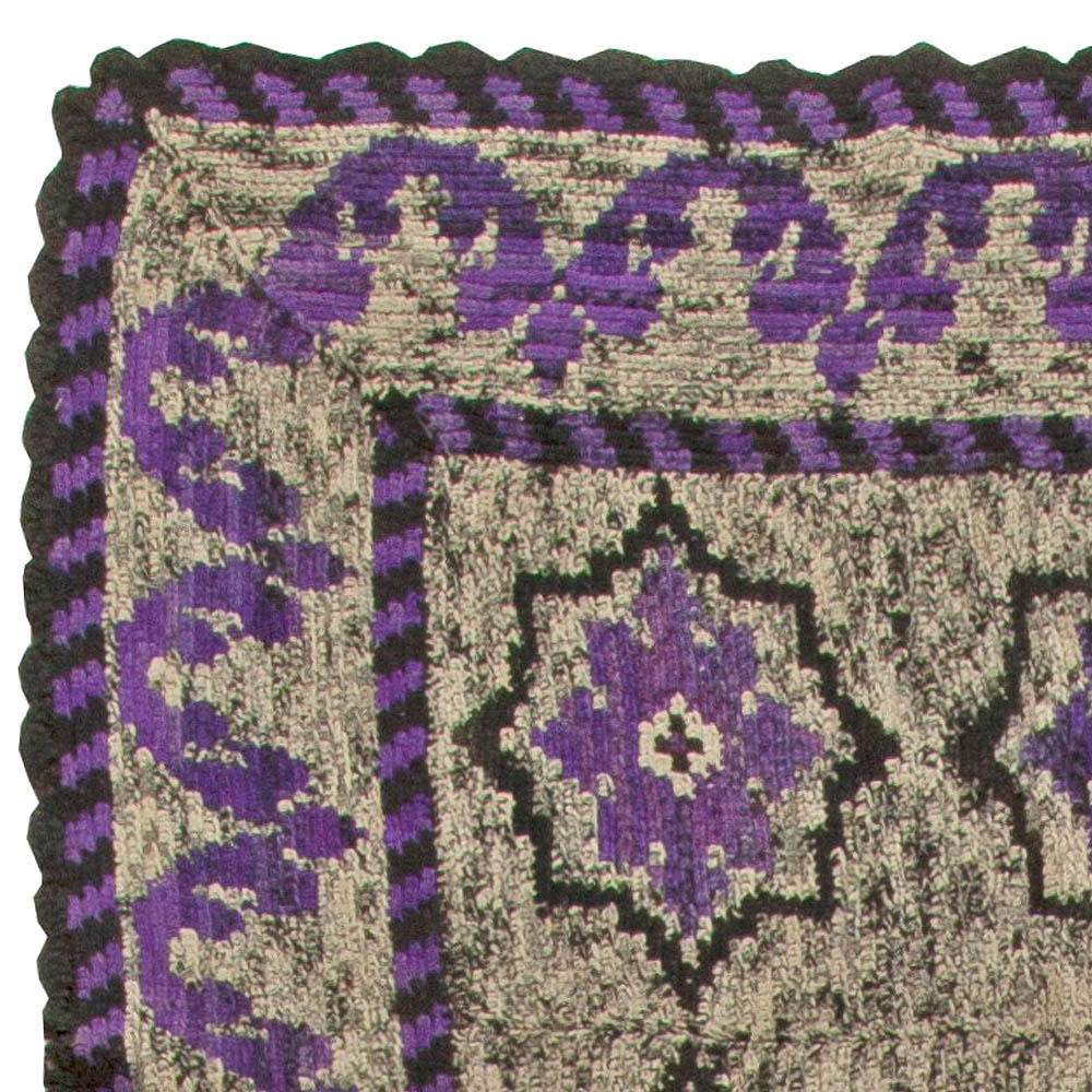 Vintage French Purple Rag Rug BB5663