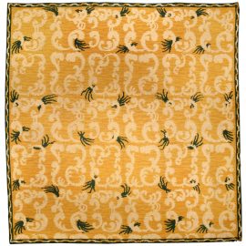 Vintage Spanish Floral Warm Tan Hand-Knotted Wool Rug – Cuenca BB4303
