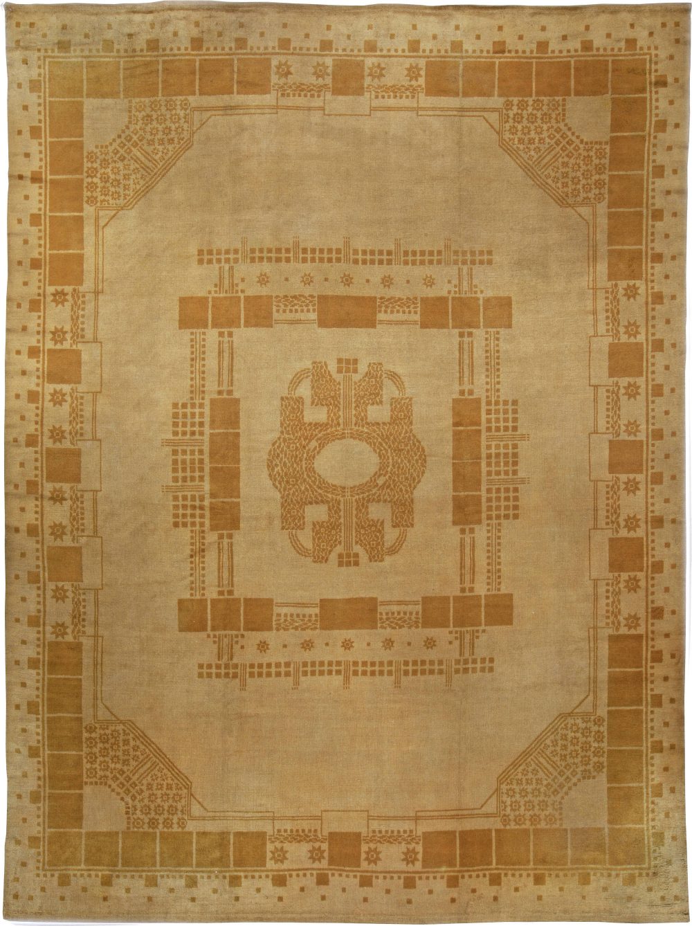 Art Deco Viennese Secessionist Handwoven Wool Rug BB5056