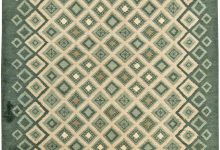 French Art Deco Green and White Handwoven Wool Rug by Paule <mark class='searchwp-highlight'>Leleu</mark> BB6038