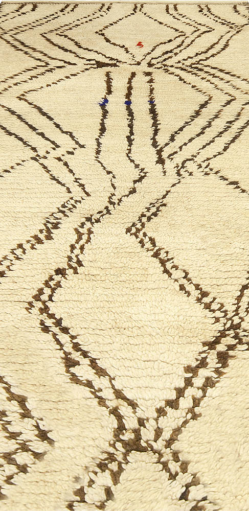 Mid-20th Century Tribal Handmade Moroccan Natural Undyed Wool Rug BB5043