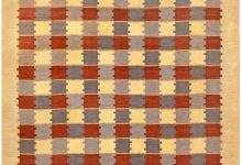Swedish Checkerboard Pattern Flat-Weave Rug BB4852