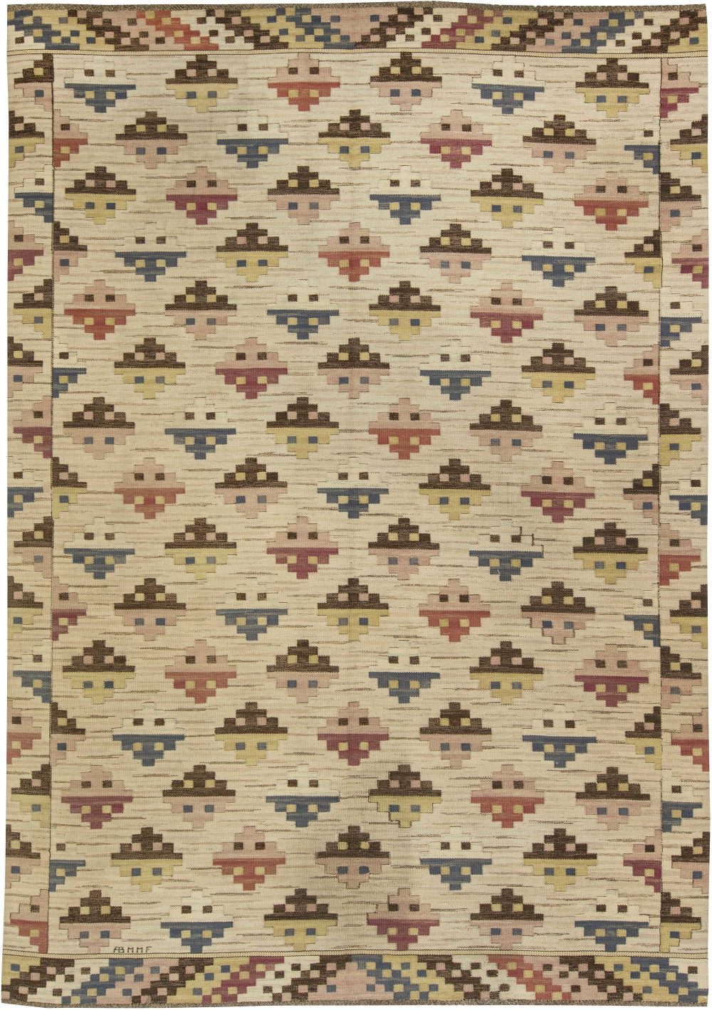 Vintage Swedish Munka Ljungby flatweave carpet by Märta Måås-Fjetterström BB6428