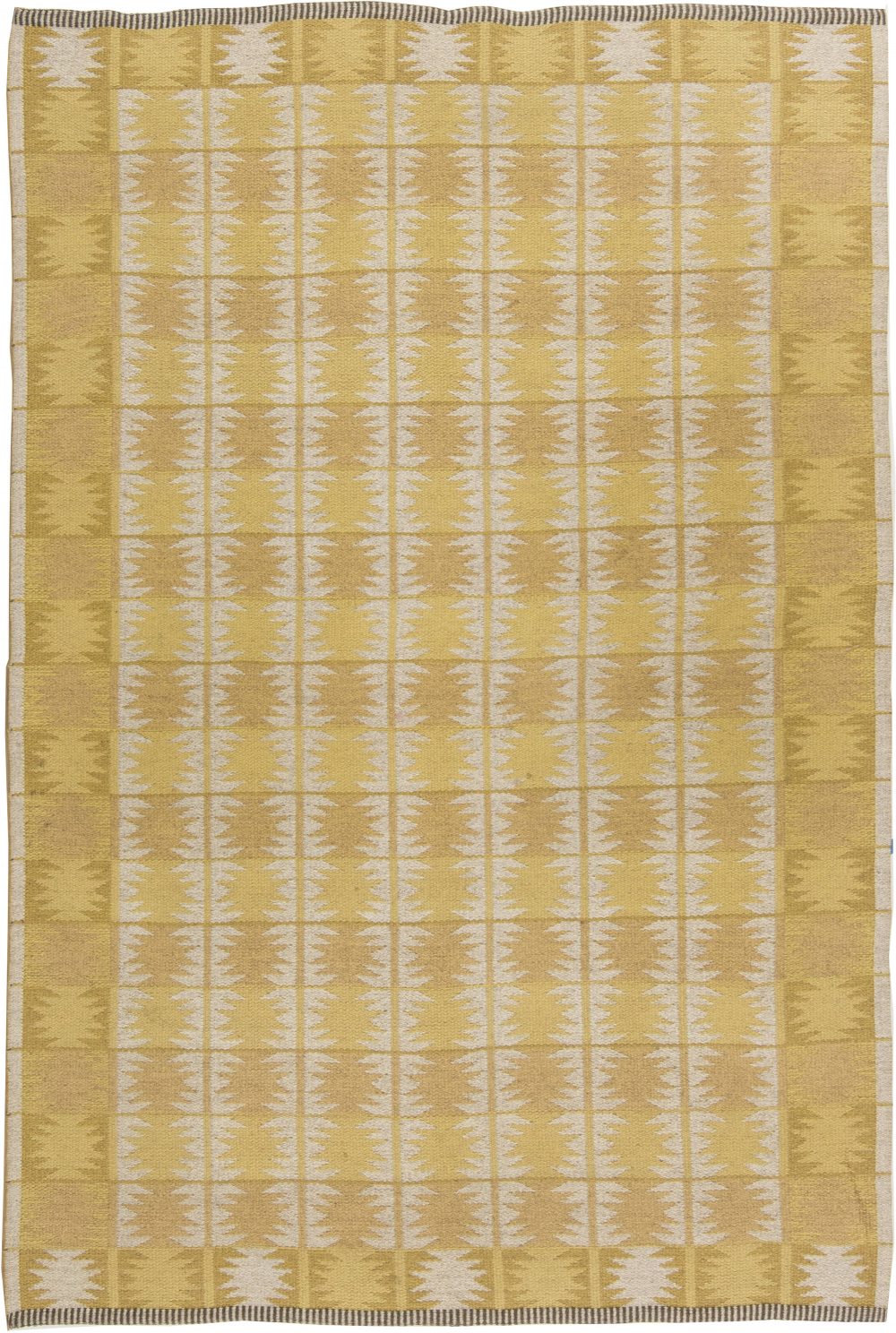 Mid-century Swedish Yellow Flat-Weave Reversible by Ingrid Dessau BB6309