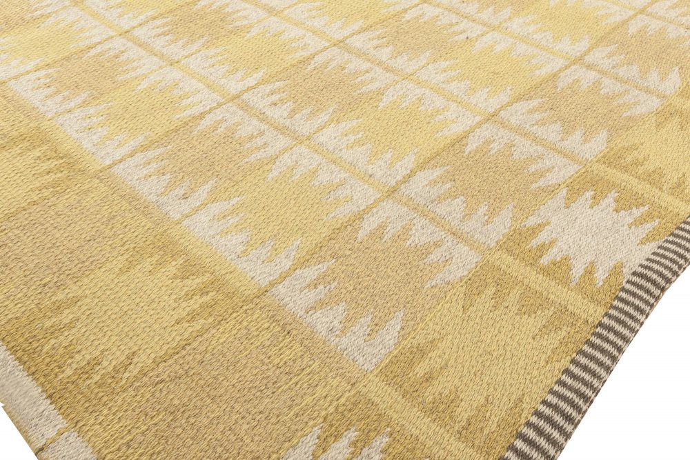 Mid-century Swedish Yellow Flat-Weave Reversible by Ingrid Dessau BB6309