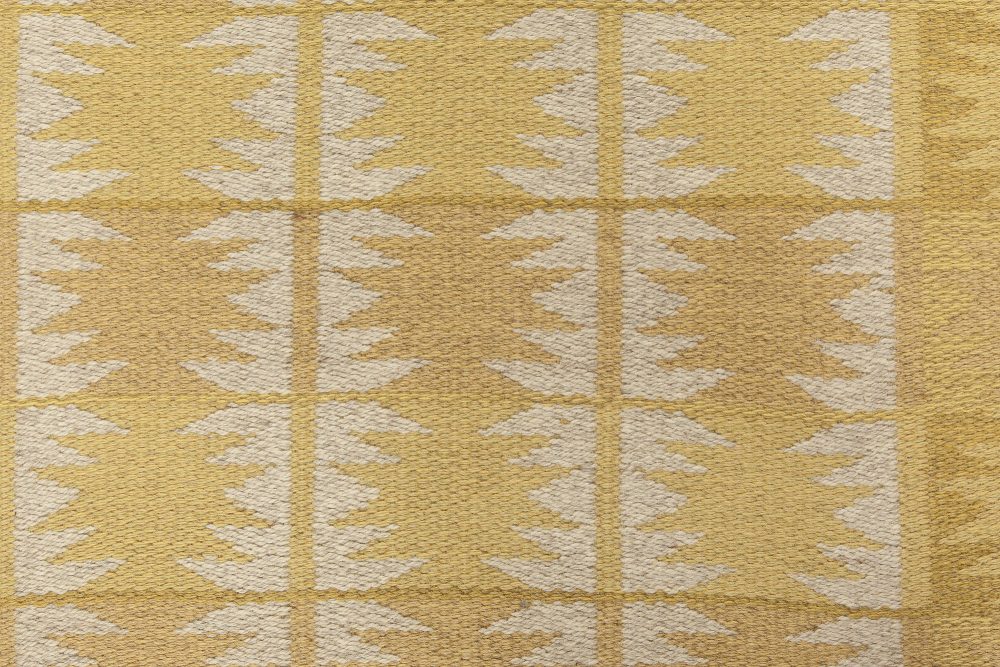 Mid-century Swedish Yellow Flat-Weave Reversible by Ingrid Dessau BB6309
