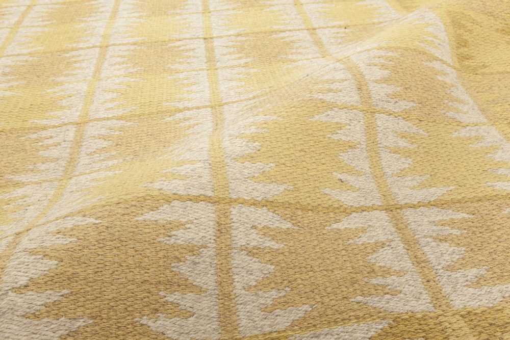 Mid-century Swedish Yellow Flat-Weave Reversible by Ingrid Dessau BB6309