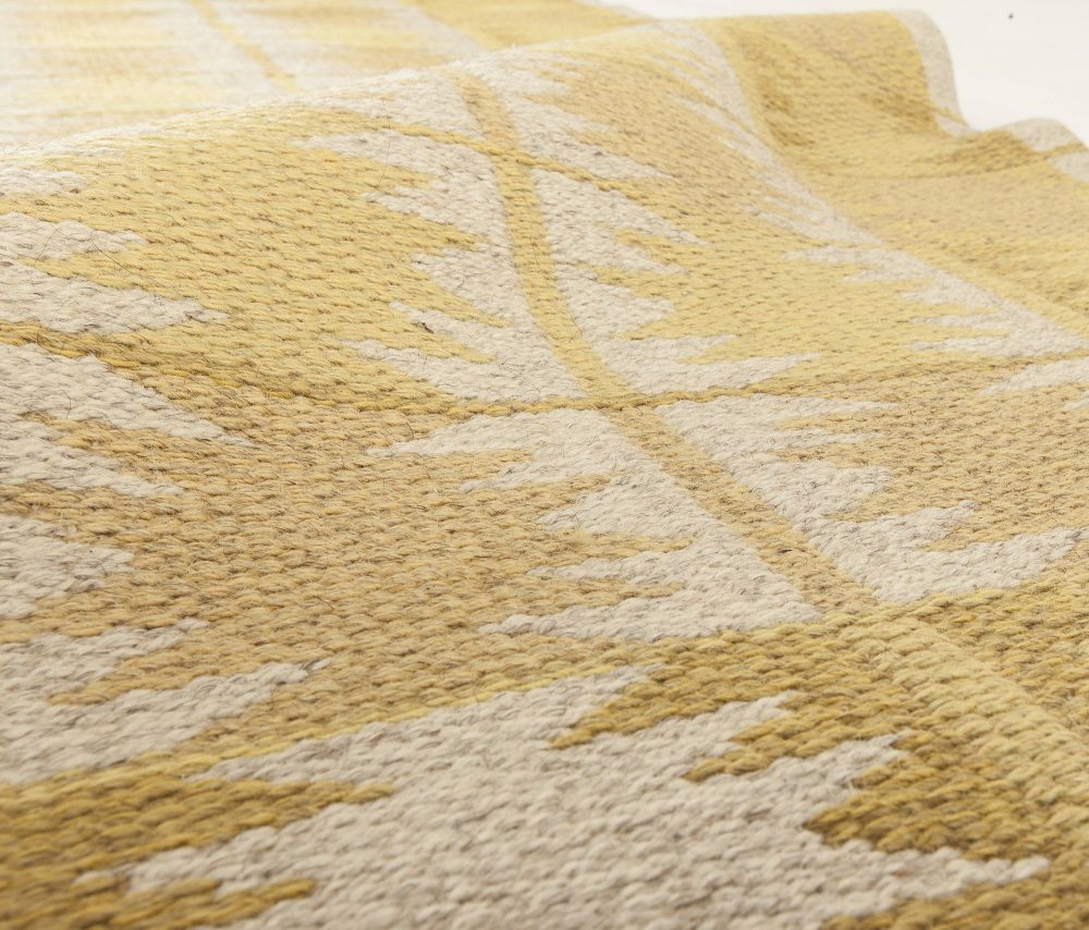 Mid-century Swedish Yellow Flat-Weave Reversible by Ingrid Dessau BB6309