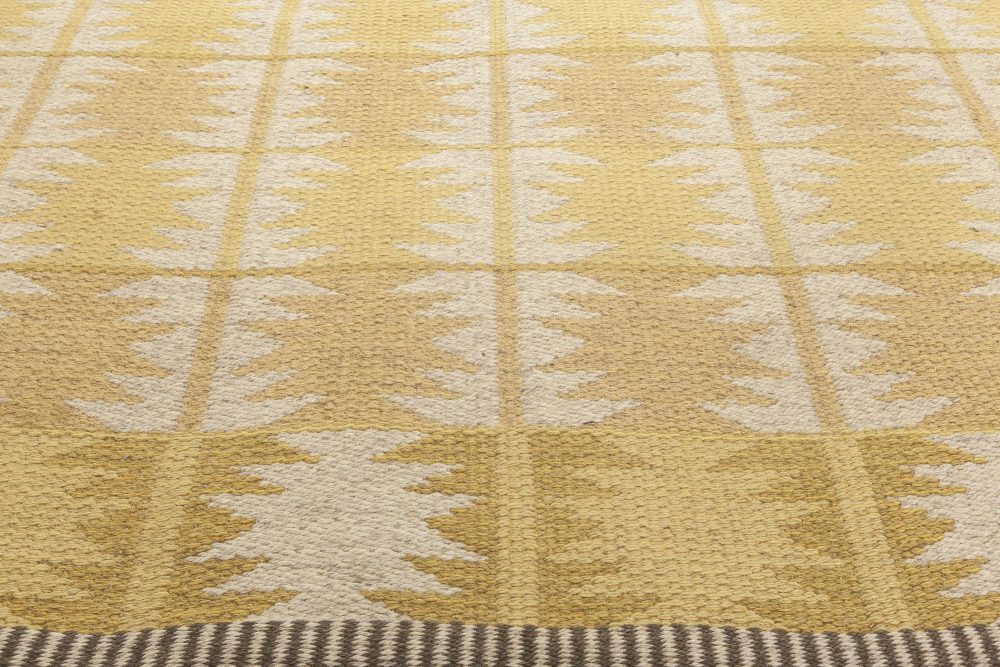 Mid-century Swedish Yellow Flat-Weave Reversible by Ingrid Dessau BB6309