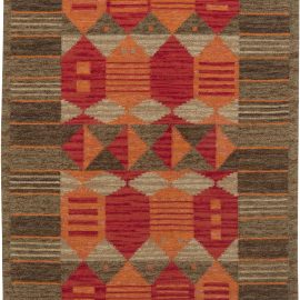 Mid-Century Scandinavian Hand-Knotted Carpet BB6427