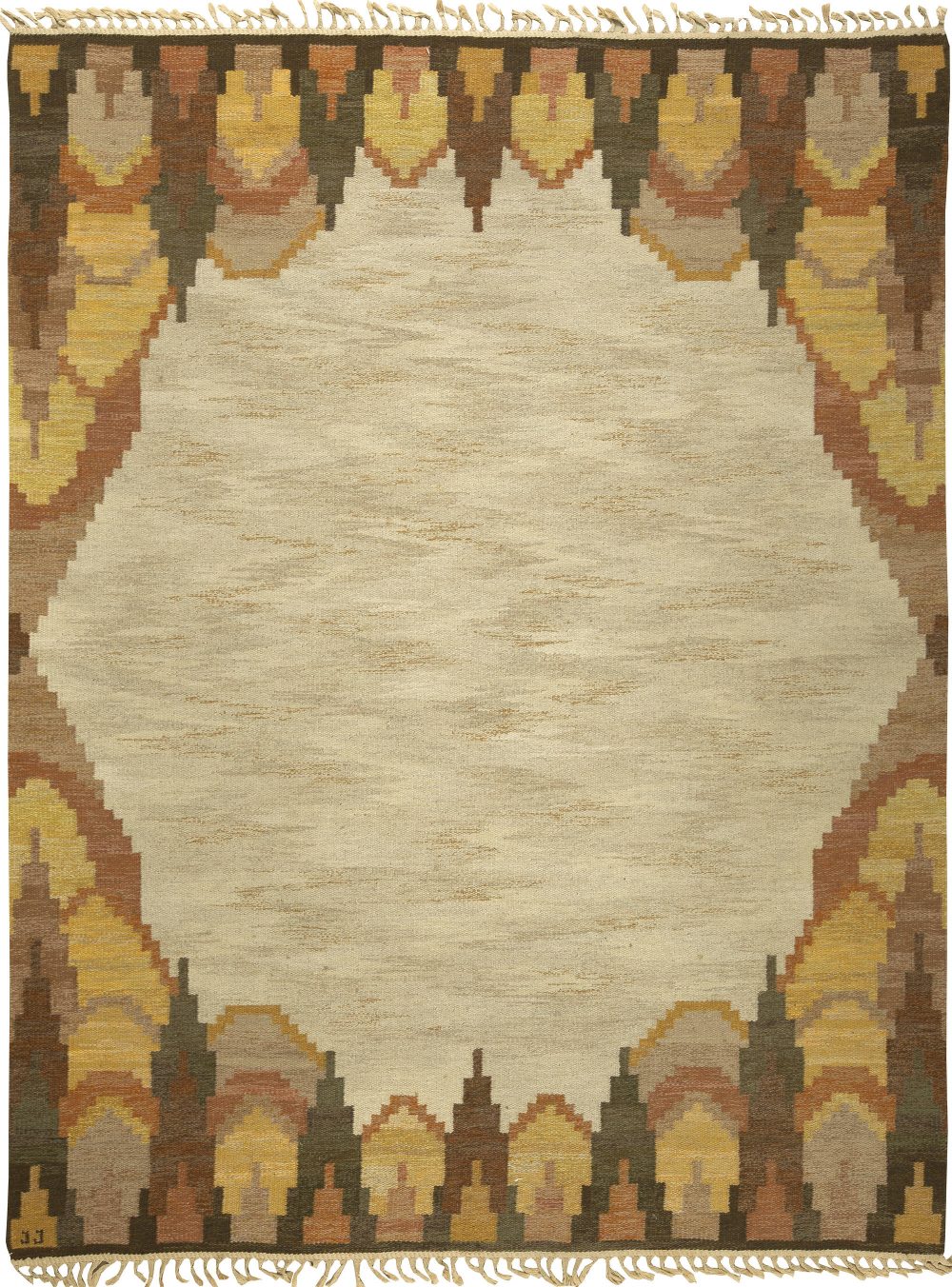 Mid-20th century Swedish Flat-Weave Wool Rug “Bjorkhult” by Judith Johansson BB6157