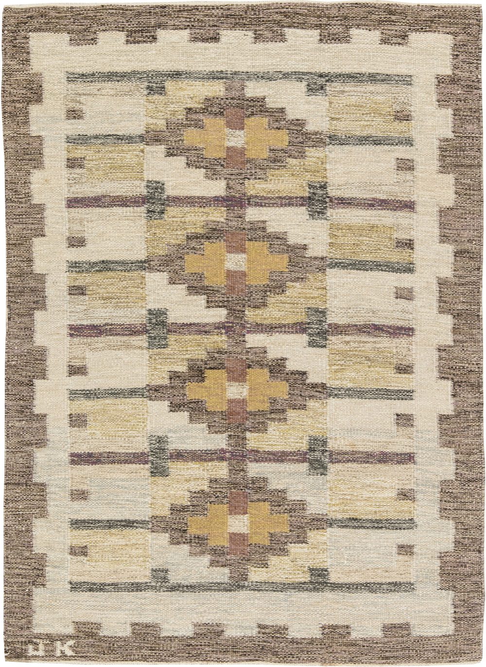 Vintage Swedish Flat Weave Rug BB6286