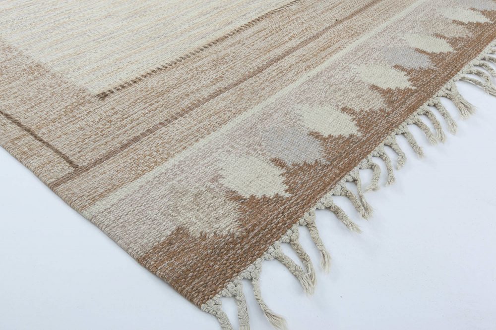 Vintage Swedish Caramel Rug by Ingegerd Silow, Woven Signature to Edge “IS” BB6314