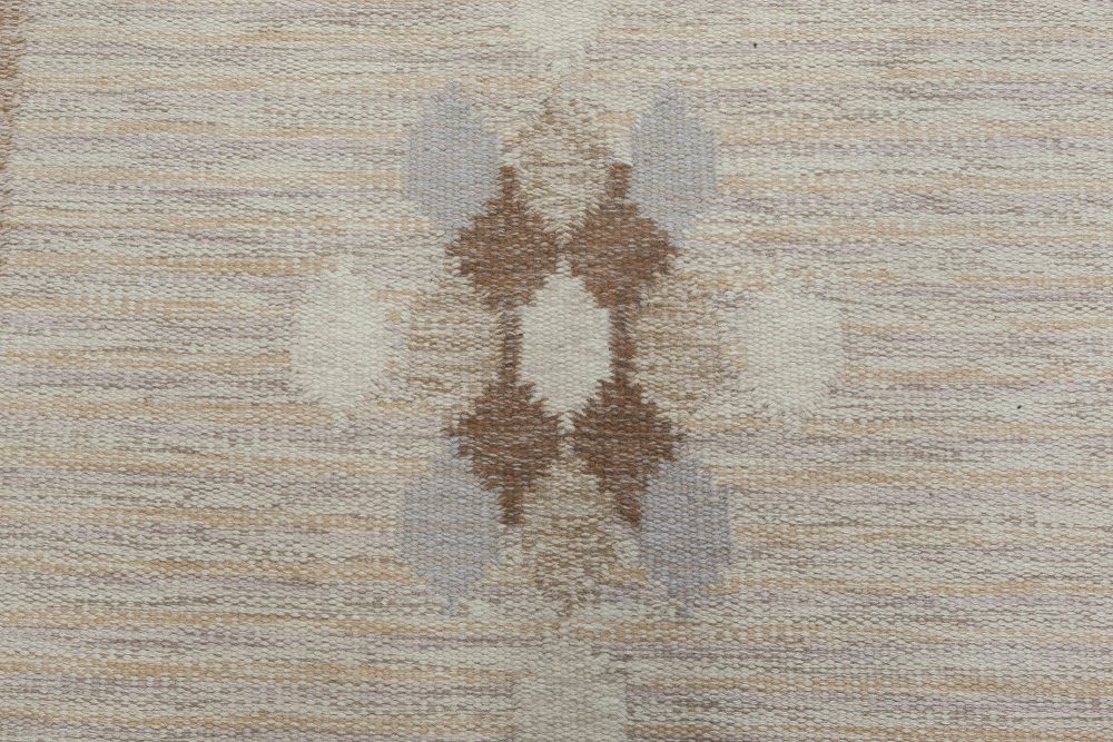 Vintage Swedish Caramel Rug by Ingegerd Silow, Woven Signature to Edge “IS” BB6314