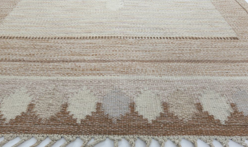 Vintage Swedish Caramel Rug by Ingegerd Silow, Woven Signature to Edge “IS” BB6314