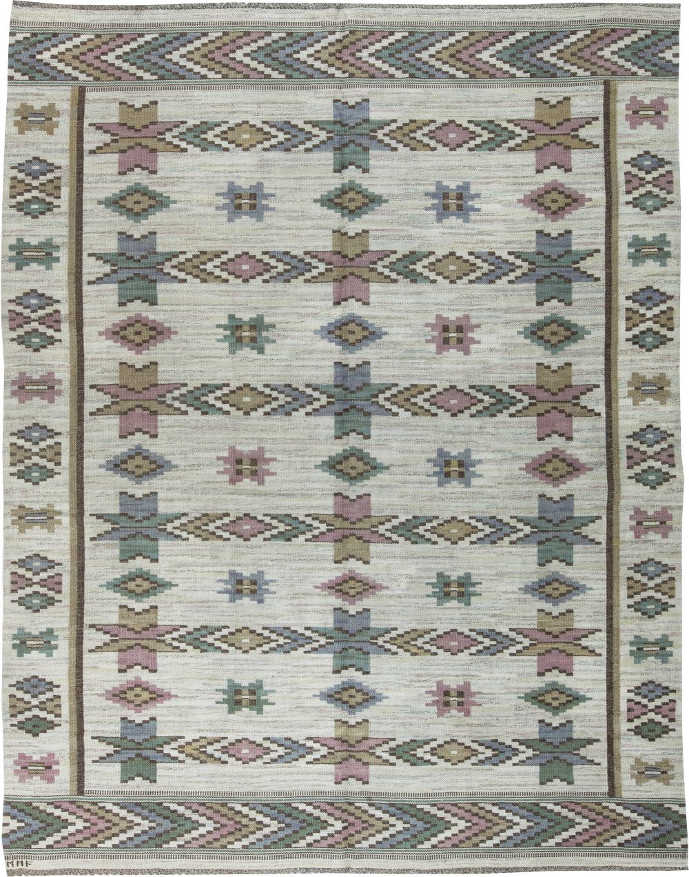 Scandinavian Geometric Wool Flat-Weave by Märta Måås-Fjetterström BB6356