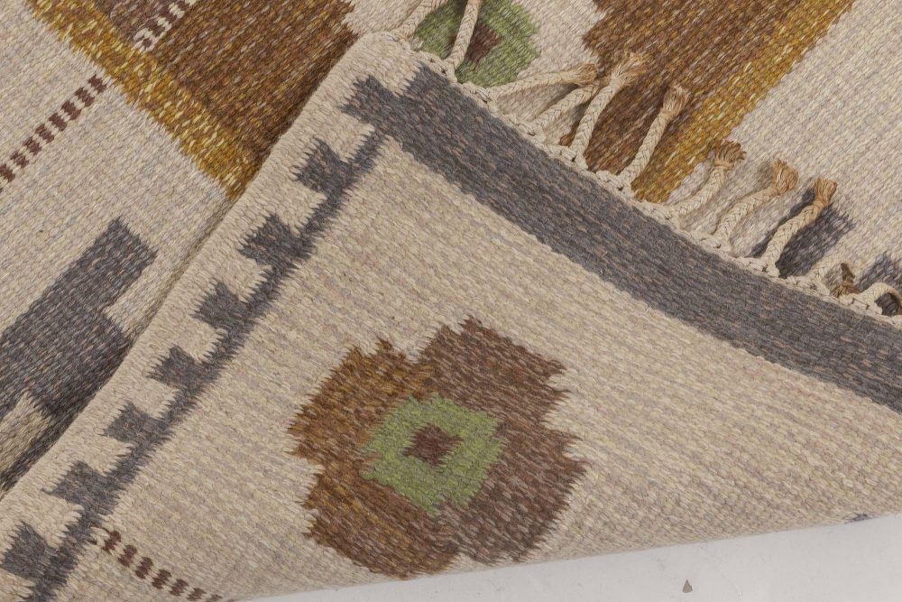 Mid-20th Century Swedish Flatweave Wool Rug by Alice Wallebäck (AW) BB6560