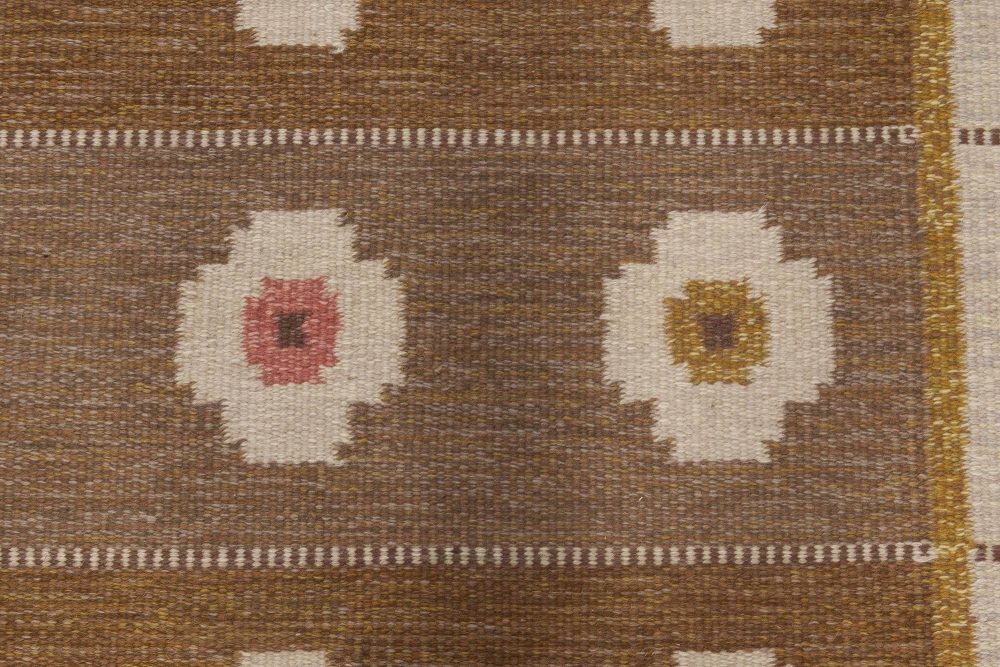 Mid-20th Century Swedish Flatweave Wool Rug by Alice Wallebäck (AW) BB6560