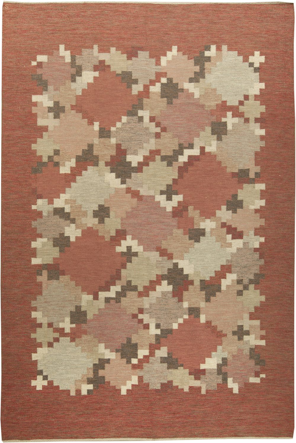“Bark” – Mid-century Swedish Flat-Weave Rug Signed by Ingegerd Silow BB6160