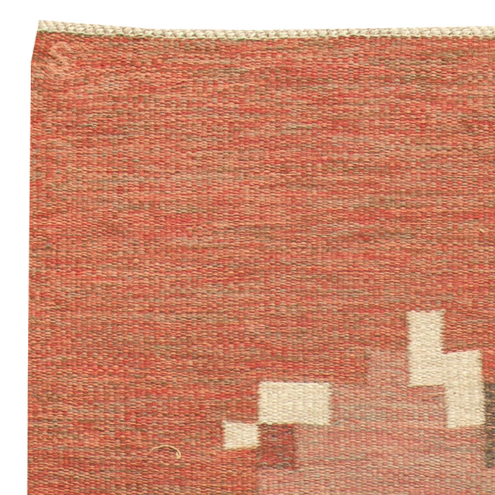 Mid-century Swedish Flat-Weave Rug Signed by Ingegerd Silow BB6160