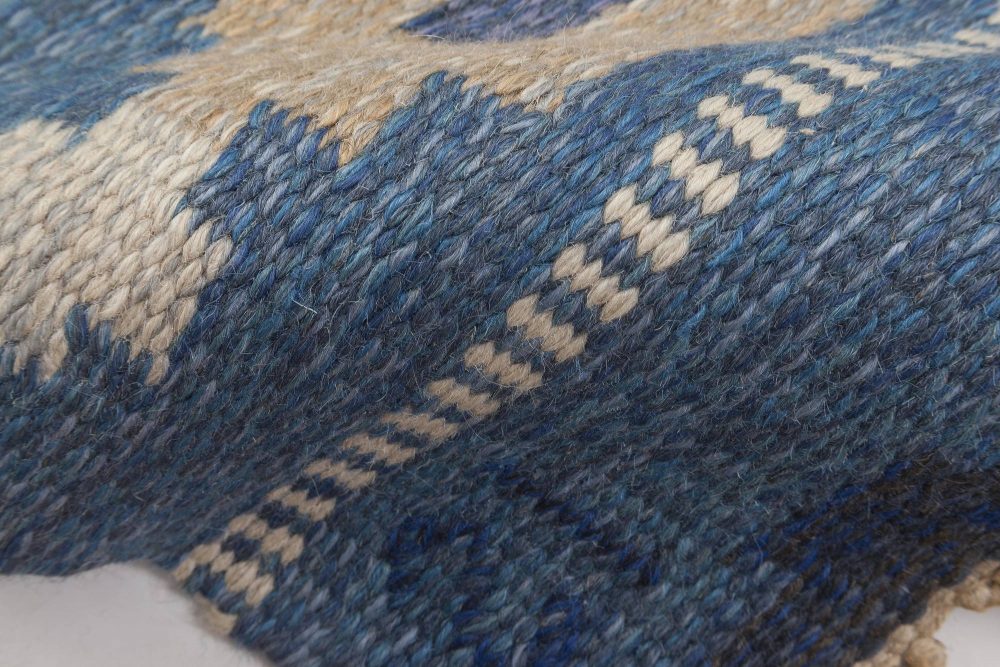 Vintage Swedish flat weave rug signed by Ingegerd Silow BB6547