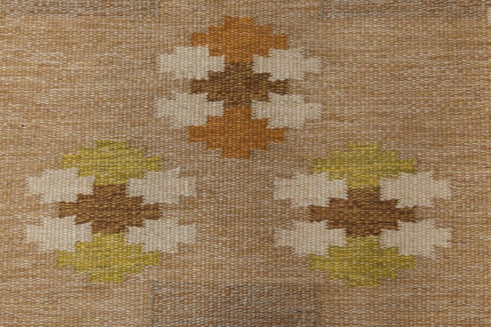 Mid-20th century Swedish Flat-Weave Wool Rug Signed by Ingegerd Silow BB6553