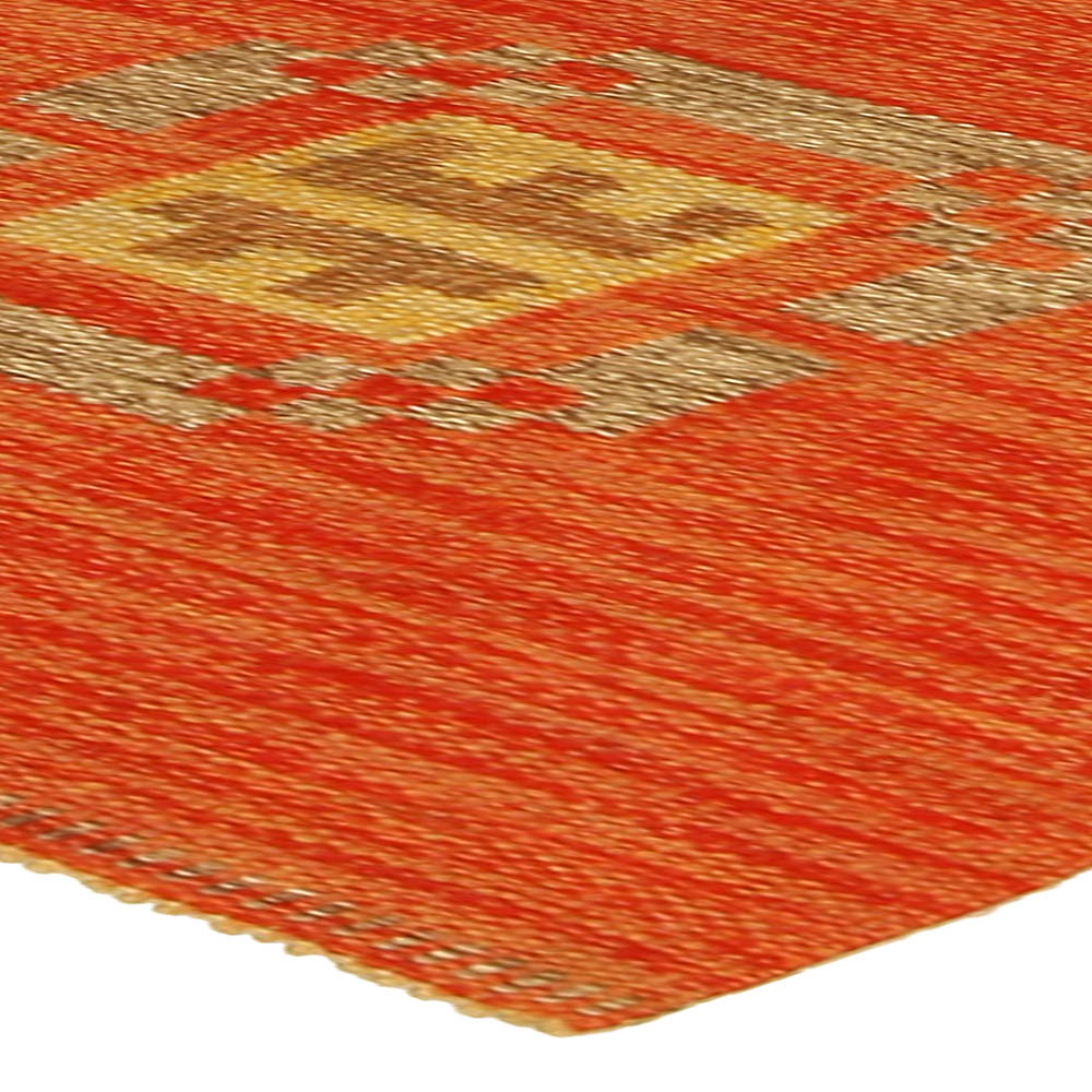 Mid-20th Century Red Swedish Flat-Weave Wool Rug BB5171