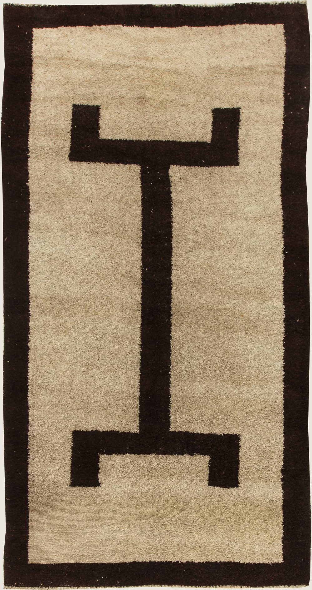 Midcentury Tribal Handmade Moroccan Natural Undyed Wool Rug BB4829