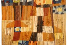Mid-20th Century Scandinavian Folk Inspired Colorful Hand Knotted Wool Rug BB4548